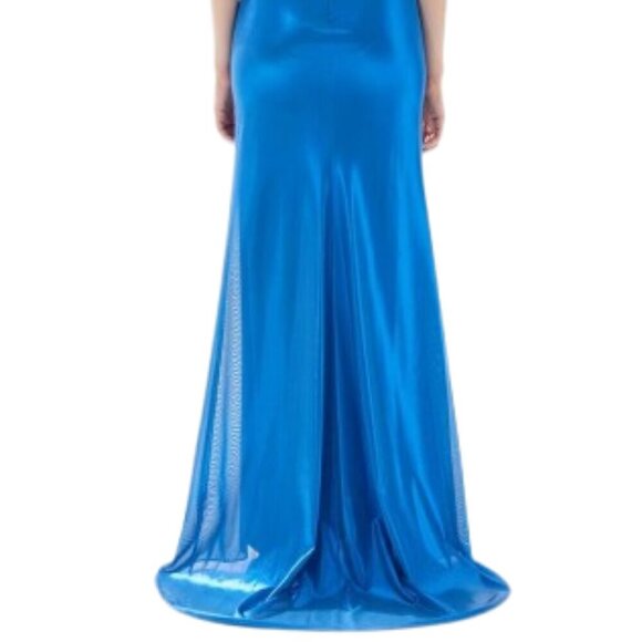 NWT Tarik Ediz 52057 Tulle Prom Dress Blue Size 8 - Picture 4 of 7